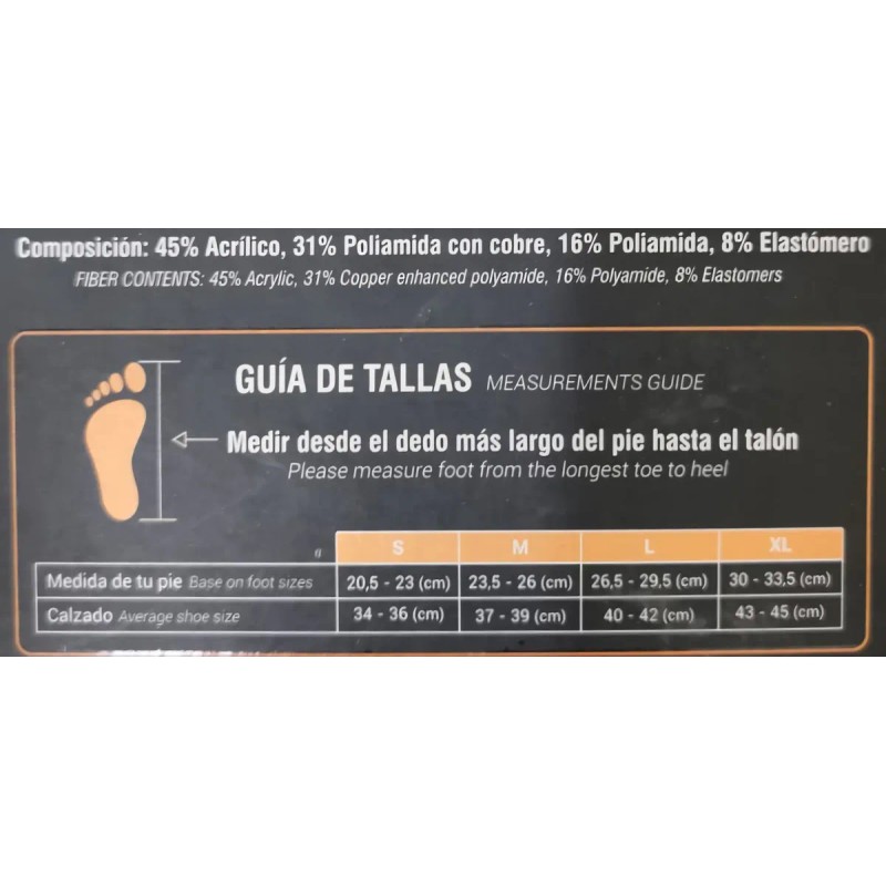 Calcetín Media Pie Diabético Sensible Cooper Socks Cobre