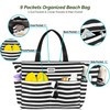 HOMESPON Large Waterproof Beach Tote Bag for Women with Zip