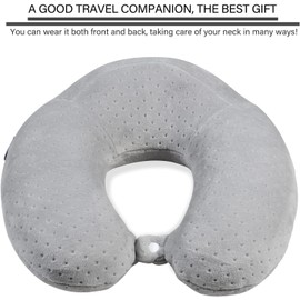 Gosider Travel Pillow Neck Pillows for Sleeping Travel Grey Memory Foam U Shape Airplane Pillow for Head and Neck Support Portable Travel Pillow for Traveling Car Home Office