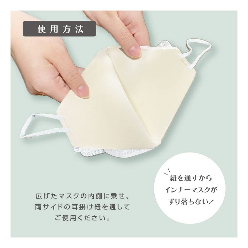 MA-38 IKplus お肌まもりマスク 立体不織布マスク用 シルクプロテイン加工 インナーマスク(オフホワイト)