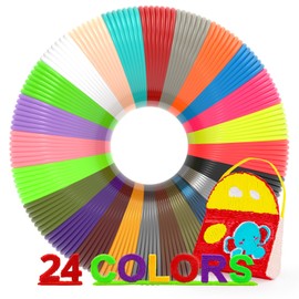 dikale 3D Printing Pen Refills PLA Filament 1.75mm 24 Vibrant Colors 240 Feet, Each Color 3 Meters (10 Feet) - 250 Stencils eBooks - Fit for SCRIB3D P1 and MYNT3D Pens