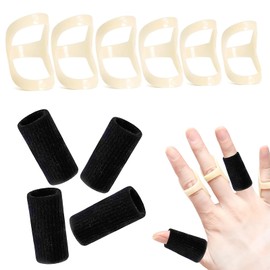 LuojinLuoda 10 Pack Oval Finger Splints & Sleeves Kit, Waterproof Trigger Finger Splints, Adjustable Thumb Brace Support for Straightening, Thumb Splint & Finger Brace for Arthritis, Mallet Finger Splint