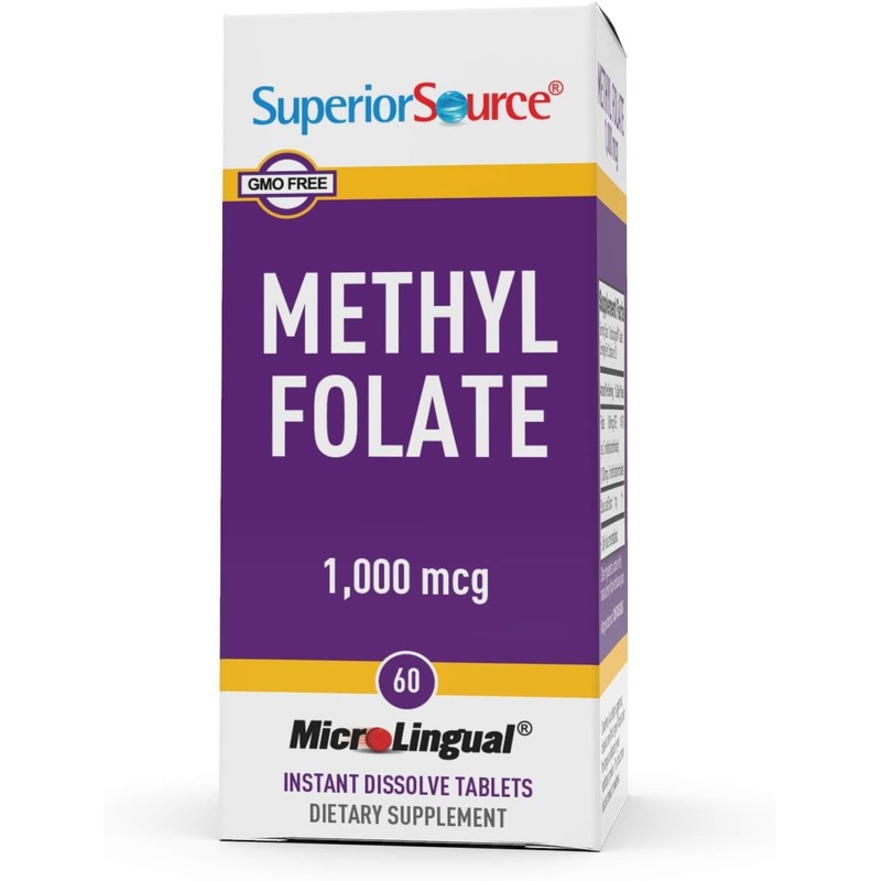Superior Source Methyl Folate 1,000 mcg - Folate Supplement for
