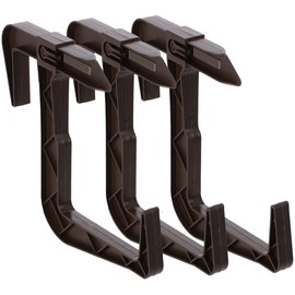 KADAX Flower Box Bracket, No Drilling, Balcony Box Holder Set, Adjustable Hooks and Holders for Flower Box, Flower Box Holder for Balcony and Windowsill (3 Pieces, Brown)