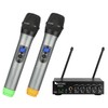 FIFINE UHF Dual Channel Wireless Handheld Microphone, Easy-to-use Karaoke Wireless