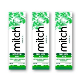 3 Pack Pasta Dental Mitch Sin Fluor 100% Natural Sabor Menta