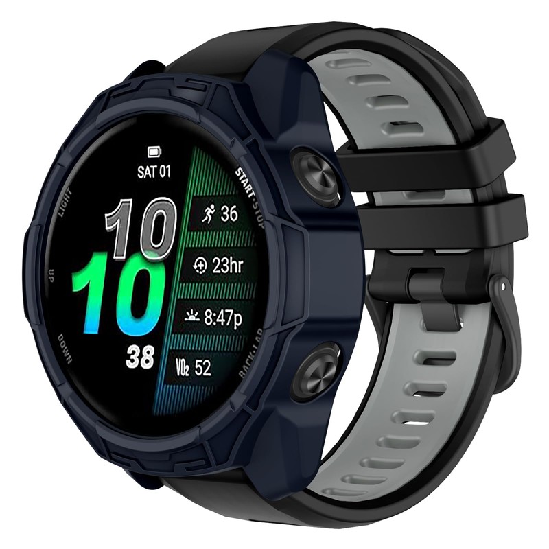 MYSNBKN Case for Garmin Forerunner 570 47MM/970 TPU Bumper Proof