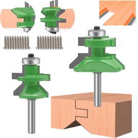 TAIWAIN Router Bit Rail Stile 1/4 Inch Shank, Wood Milling Tool Cutting Set, Round Over Cabinet Door Router Bits Sets, Groove Tongue Cutter Tool for Woodworking (SFV1)