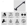 Single Towel Rack Aluminum Alloy 50cm / 20in Wall Mounted