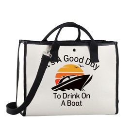 TSOTMO Boat Gift Boating Lover Gift Cruise Trip Shoulder Bag It's A Good Day To Drink On A Boat Tote Bag for Her (Good A Boat Tote)
