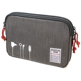 Troika Business Tech BBG64/GY Pouch 2 Cable Bag for Electronic Accessories Polyester Grey Dimensions: 23.5 cm x 17 cm x 3.5 cm, gray, Modern