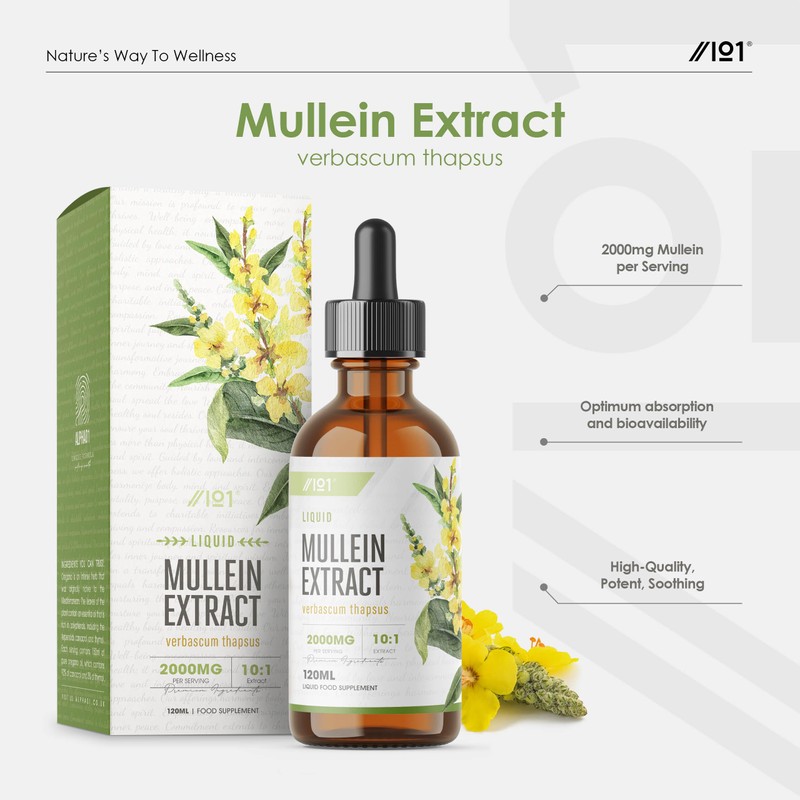 Mullein Leaf Extract Drops 2000mg - 60ml - High Strength