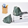 AMOYSTONE 1Pair Green Heavy Bookends for Shelves, Natural Gemstone Crystal
