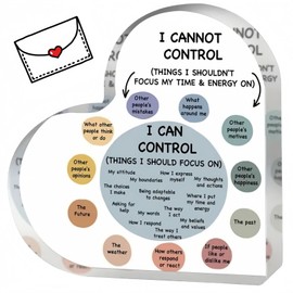Mental Health Affirmation Heart,Mental Health Decor,Heart-Shaped Decor Mental Things,I Can Control Ornaments,Mental Health Gifts,Acrylic Decorative Signs,Desk Decor,Acrylic Heart Sign,Therapist Gifts