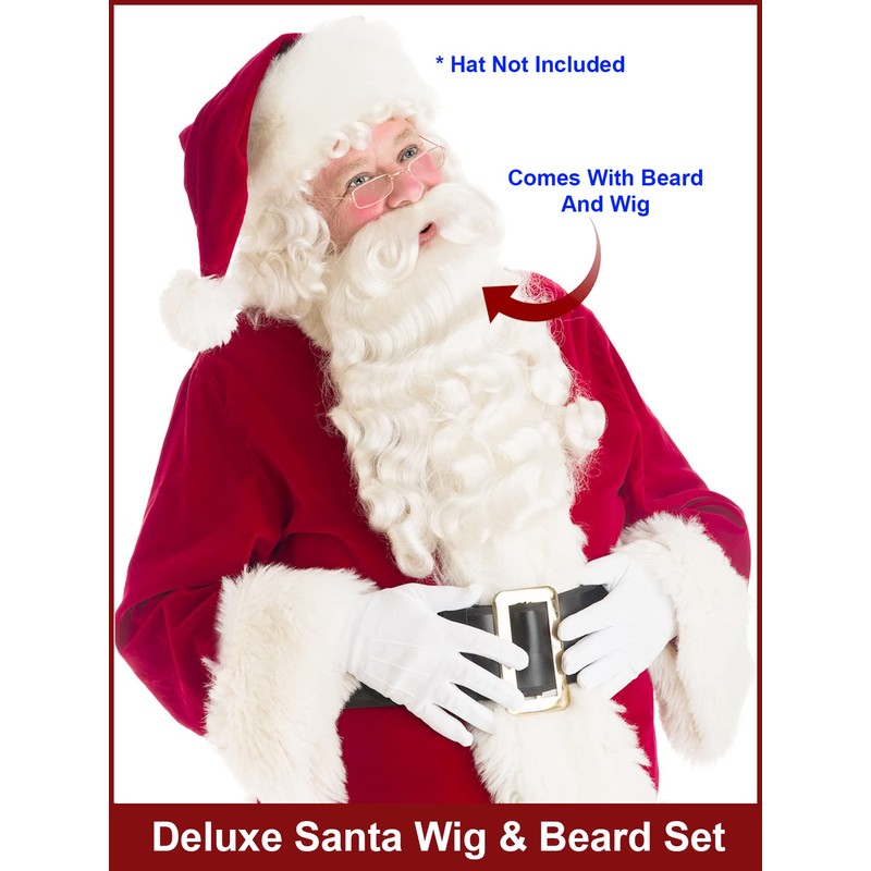 Costume Adventure Deluxe Santa Beard and Wig Set Santa Claus