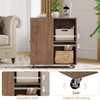 BOTLOG Sofa Side Table, End Table with 2 Drawers, Narrow