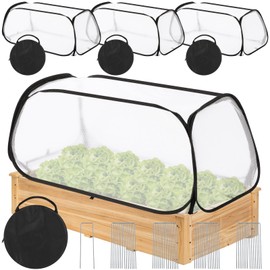 Wesnoy 4 Pack Garden Covers for Raised Beds, 45 x 22 x 18 Garden Row Plants Cover Accelerator, Freeze Protection Greenhouse Cover for Raised Beds Protecting Seedlings Fruits with Ground Stakes