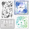 GLOBLELAND Blumen Ecke Stempel and Cutting Dies Set for Card