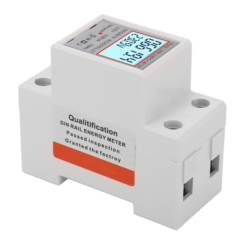 LCD Digital Electricity Meter Single Phase 2 Pin DIN Rail