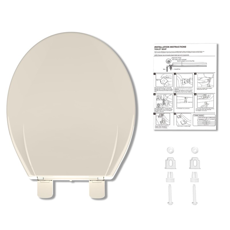 Toilet Seat Round,Toilet Seat with Quick-Release And Quick-Attach, Plastic Toilet