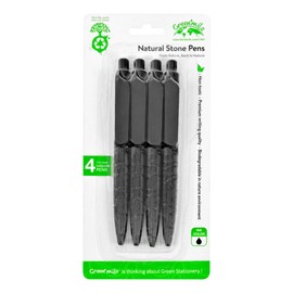 Green Mila Ballpoint Pens, 1.0mm Medium Point Black Ink, Smooth Writing for School Office Home Daily Use - 4 Pack