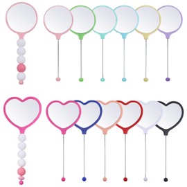 FREEBLOSS 12Pcs Beadable Mirrors with Blank Bar Makeup Handheld Mirror Crystal Clear Beadable Mirror Portable Hand Mirrors for Women DIY Jewelry Making Supplies