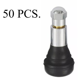 REMA TIP TOP 50x Tire Valve Stem TR413 Chrome Sleeve Snap-In Car Auto Short Rubber Tubeless