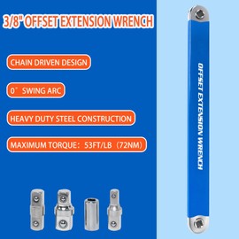 Ratchet Wrench Extender,Tight Reach Extension Wrench Set with 1/2",1/4" and 3/8" Square Drive Adapters,Universal Offset Extension Wrench for Hard to Reach Areas,Impact Wrench Extension Bar