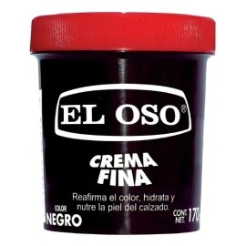 Crema Para Calzado El Oso Fina Color Negro 170g