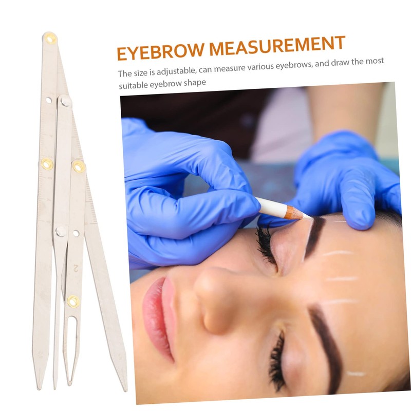 Beavorty 1pc Stainless Steel Eyebrow Ruler for Microblading Golden Ratio