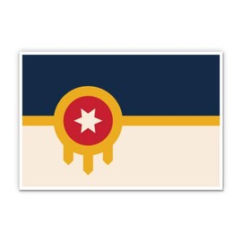 Squiddy Tulsa Oklahoma Flag - Vinyl Sticker for Car, Laptop, Notebook (5" Wide)