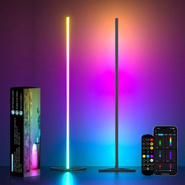 MIHEAL Corner Floor Lamp, 2 Pack LED Corner Lamp with APP and Remote Control, 16 Million DIY Colors & Warm White, Music Sync, Timing Function, Color Changing Ambient Lights for Living Room, Bedroom