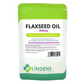 Lindens Flaxseed Oil 1000mg 2-PACK 180 Capsules Omega 3 6 9 Flax Linseed
