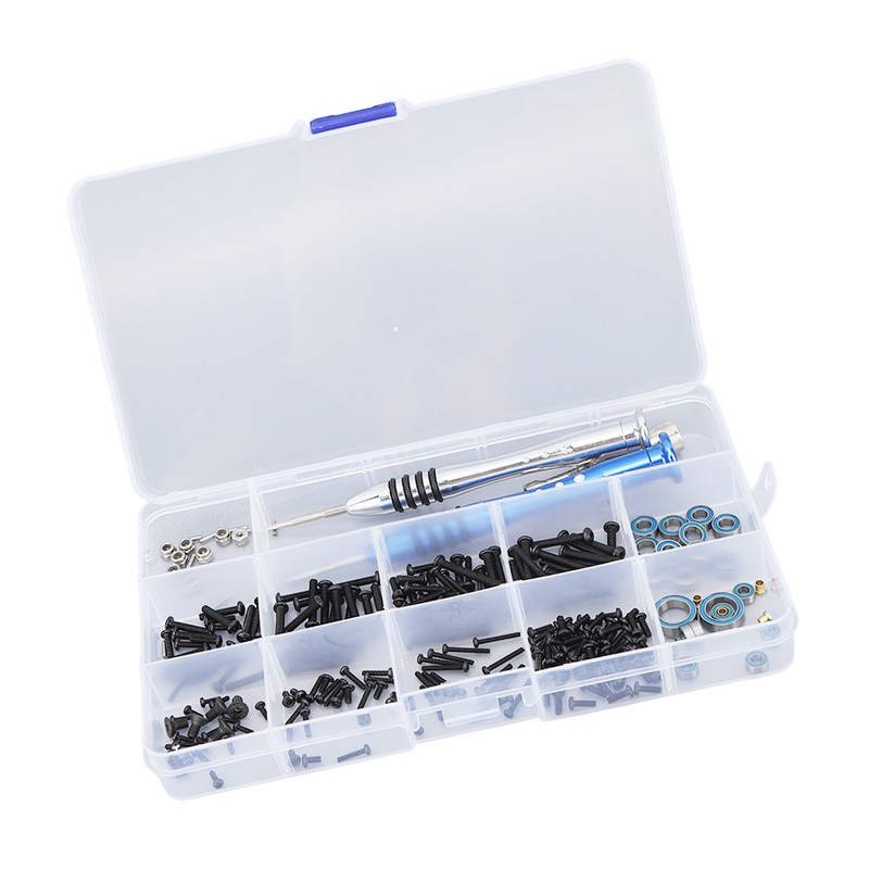 205 Pieces RC Repair Tools Round Flat Head Screws Bearings
