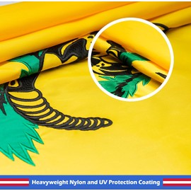 Embroidered Don't Tread On Me Flag 3x5 Ft - Exclusive Strongest 300D Nylon, Double Sewn Stripes and Brass Grommets, UV Protected, Best American Gadsden Flag