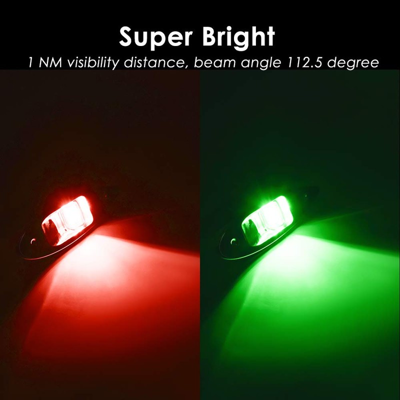 Acelane One Pair Boat Navigation Lights Boat LED Bow Light