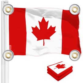 G128 2 Pack: Canada Canadian Flag 3x5 Ft Printed 150D Poly, 4 Corner Brass Grommets