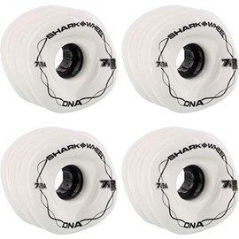 Shark Wheels DNA Solid White/Black Skateboard Wheels - 72mm 78a (Set of 4)
