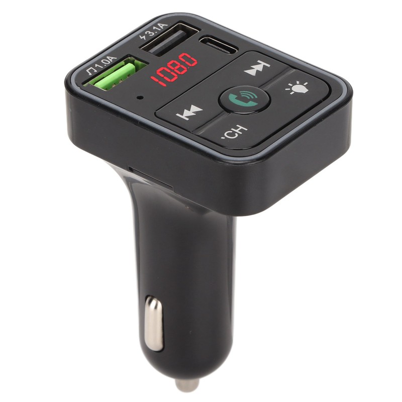 Bluetooth 5.0 FM Transmitter Hands Free Call USB 2.0 Music