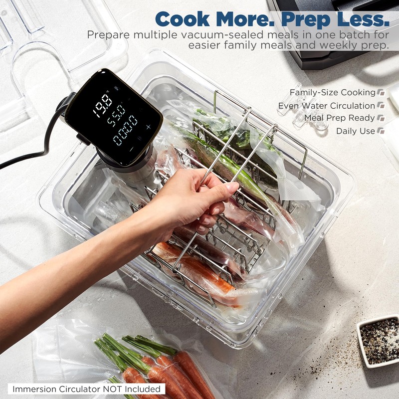 CURTA 12 Qt Sous Vide Container Kit with Notched Lid,