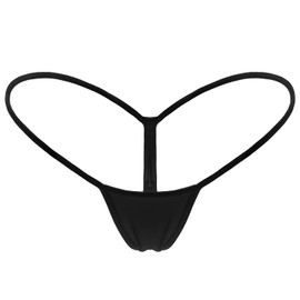 Mbotnee Women's G-Strings Micro Thongs Tiny Panties Underwear (US, Alpha, Small, Regular, Regular, Black)
