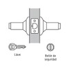 Hermex CEMA-6RB, Cerradura manija "Milán" para recámara color negro cilindro