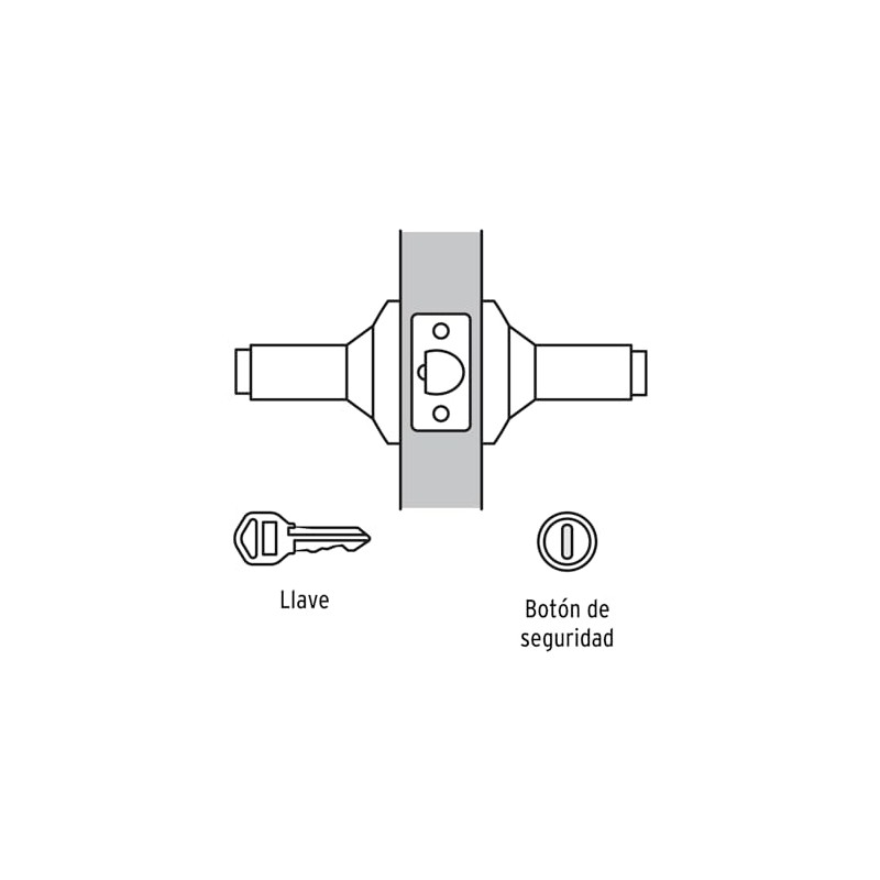 Hermex CEMA-6RB, Cerradura manija "Milán" para recámara color negro cilindro