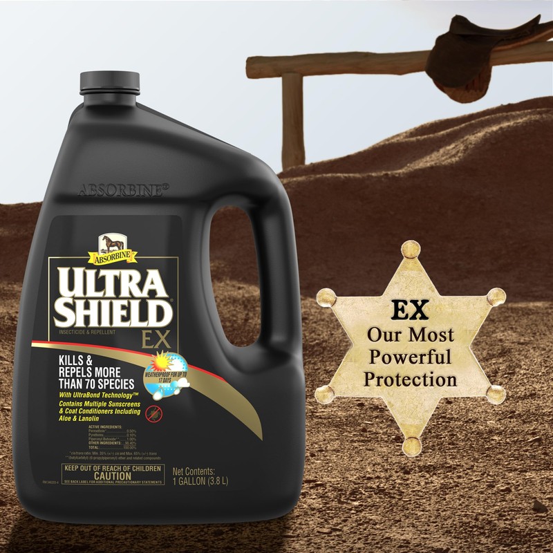 Absorbine UltraShield EX 128oz Insecticide, Kills & Repels Flies, Mosquitoes,