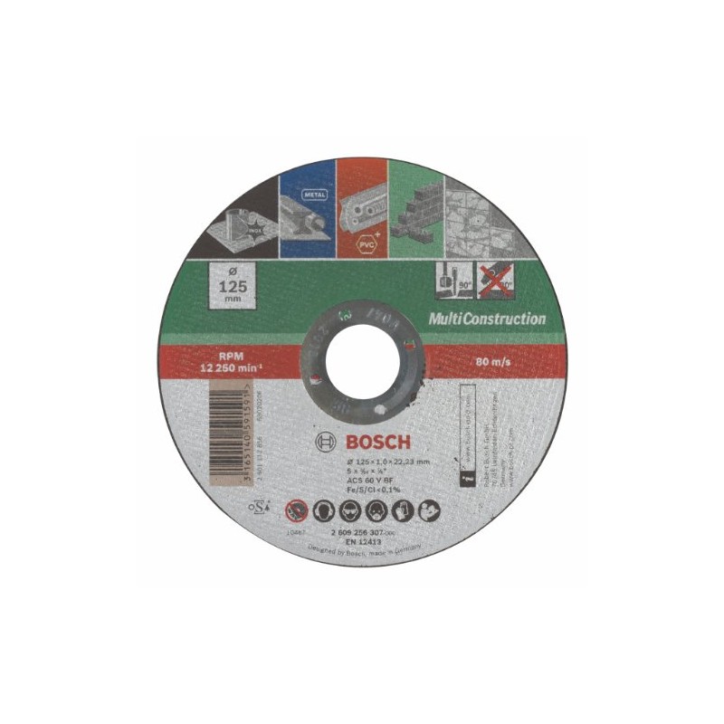 Bosch 2609256307 DIY Cutting Disc Multi-Construction 125 mm ø x