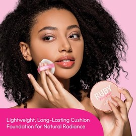 Ruby Kisses Base De Maquillaje En Cojín, Maquillaje Coreano De Cobertura Total, Ligera Y Duradera, Acabado Natural Y Luminoso Que Dura Todo El Día... 