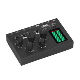 Aswalling MX5 Ultra Low Noise 4-Channel Stereo Audio Mixer Mini Stereo/Mono 6.35/3.5mm for Club/Studio Bar