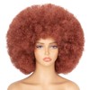 70's Afro Wig for Women, Copper Brown Short Afro Kinky