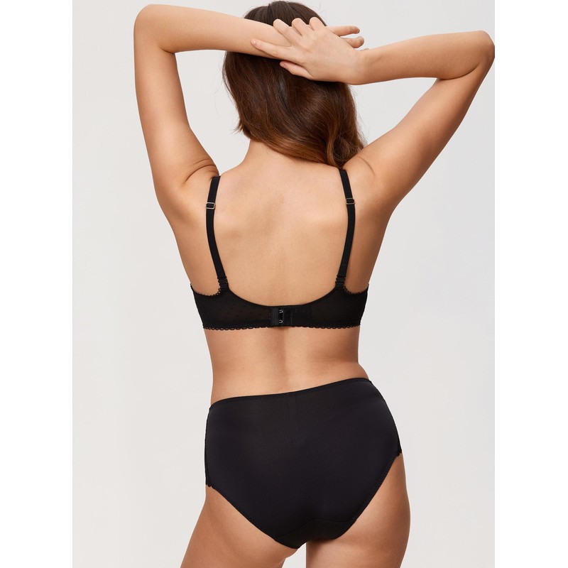 DOBREVA Women's Lace Bra Balconette See Through Underwire Sheer Mesh