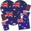 DH-Konzept 84-Piece Party Set Australia Plates Cups Napkins Straws for